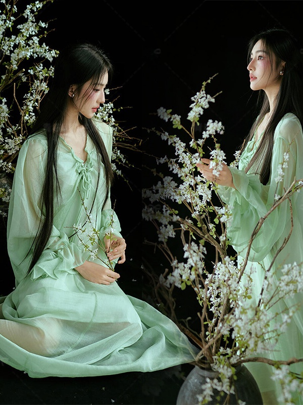 Ethnic Fashion Studio - Robe verte de style chinois, Hanfu