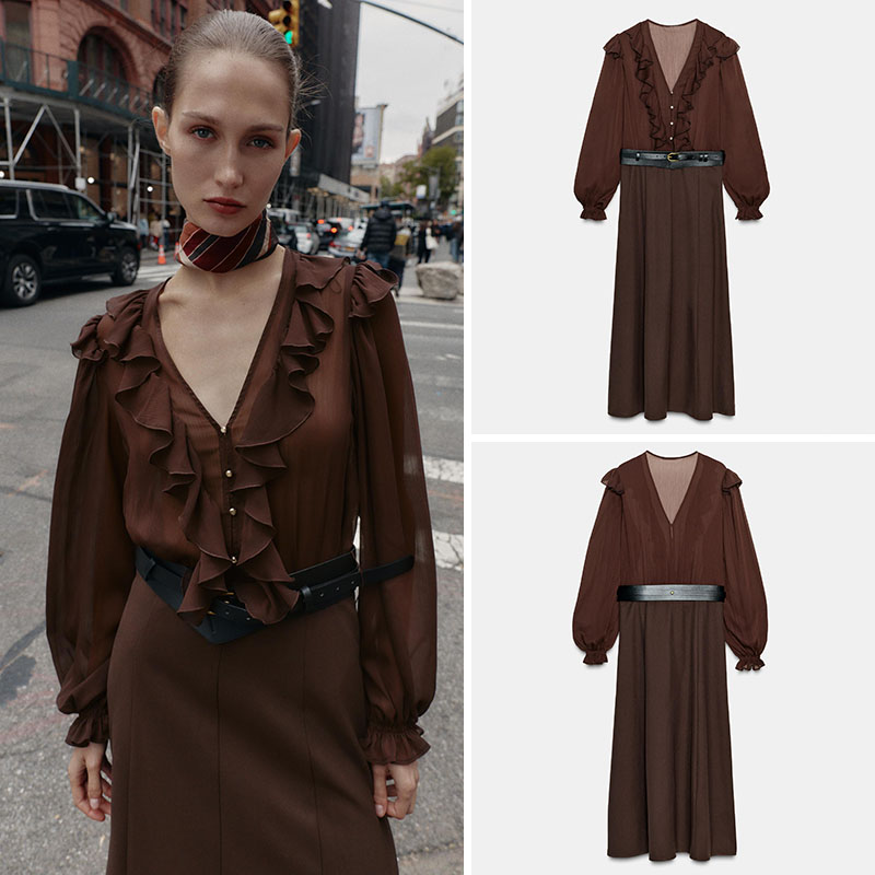 Ethnic Fashion Wear - Nouvelle Robe Midi Élégante à Col