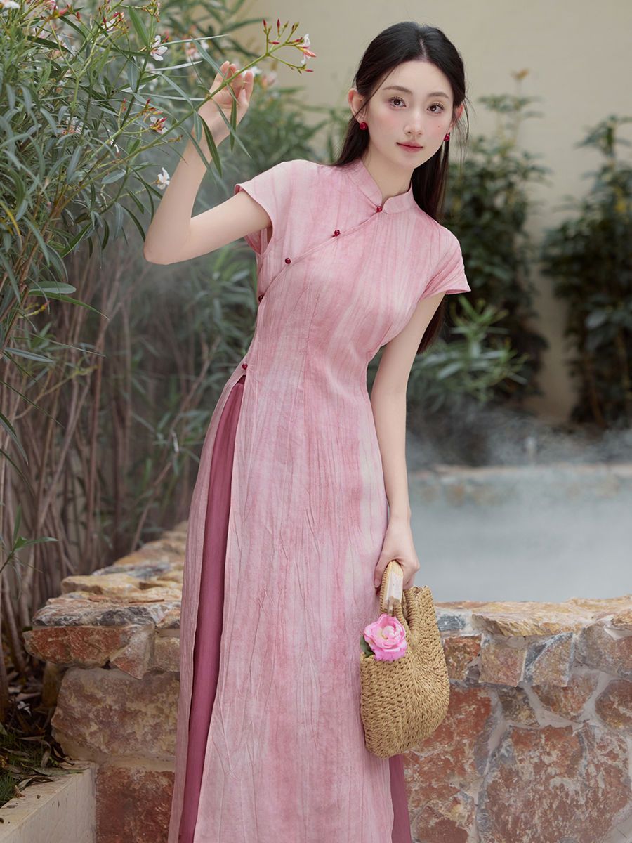 Robe longue de style chinois p - Ao Dai Vietnam Dress avis et prix