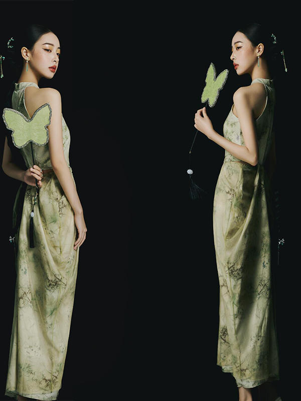 Nouvelle Robe Vert Style Chino - Ethnic Fashion Studio avis et prix