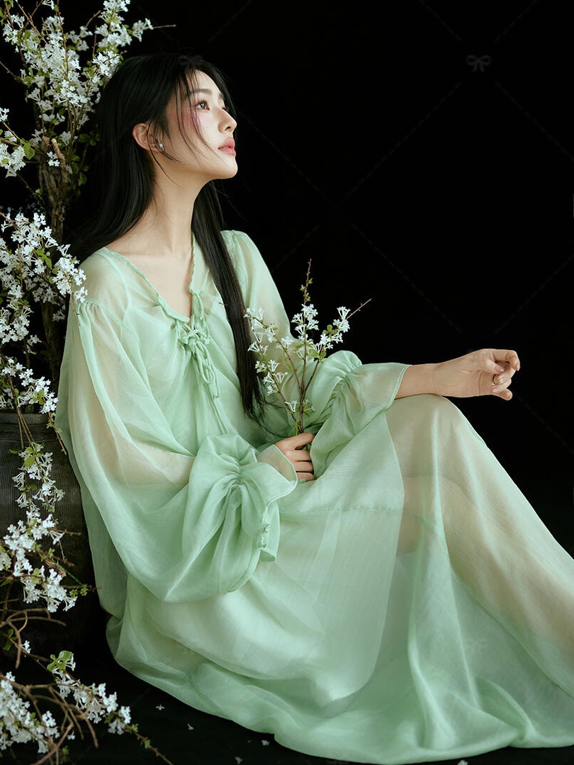 Robe verte de style chinois, H - Ethnic Fashion Studio avis et prix