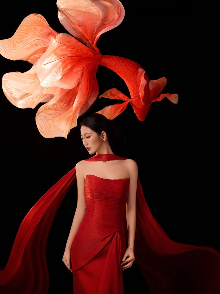 Robe de style chinois rouge po - Ethnic Fashion Studio avis et prix